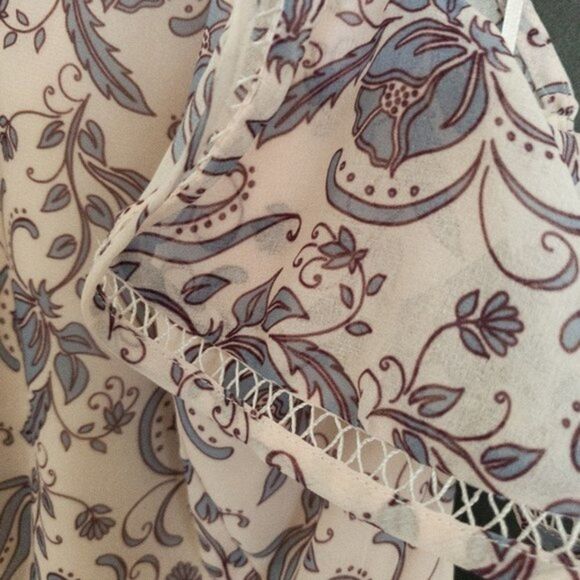 Keepsake Lovers Holiday Floral Ruffled Open Back Lace Trim Asymmetrical Dress - Picture 10 of 15